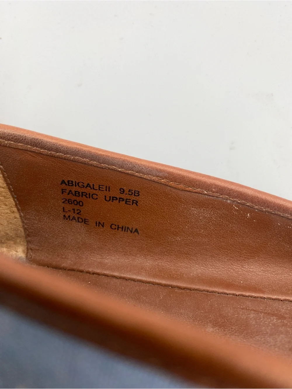 Lauren Ralph Lauren Light Blue Canvas & Brown Leather Ballet Flats